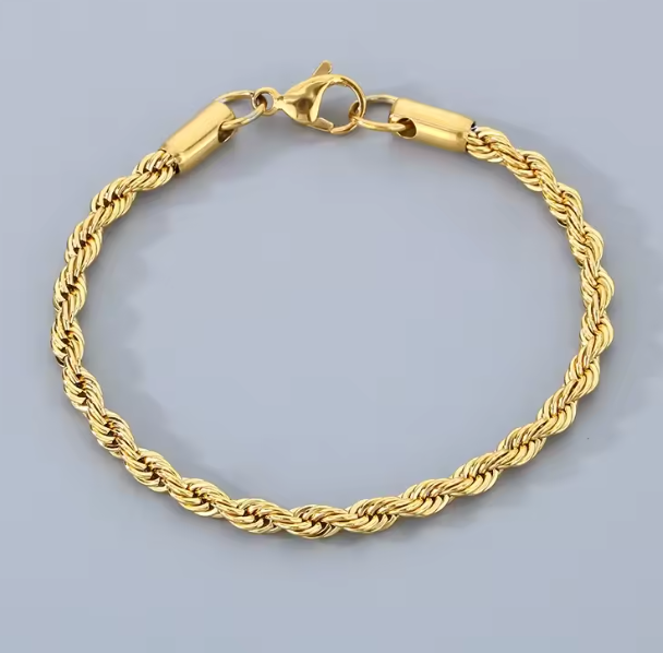 18 ct gold rope chain bracelet