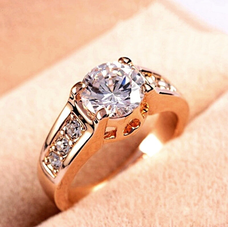 18K rose gold diamond ring