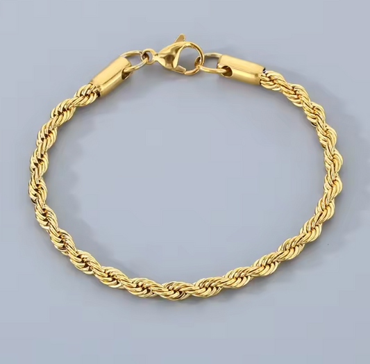 18 ct gold rope chain bracelet