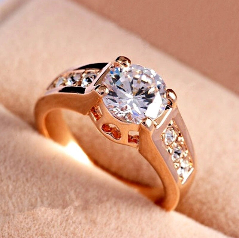 18K rose gold diamond ring