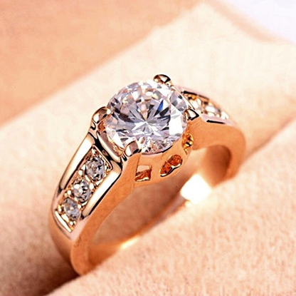 18K rose gold diamond ring