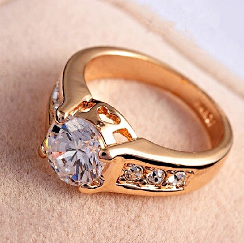 18K rose gold diamond ring
