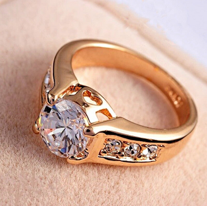 18K rose gold diamond ring