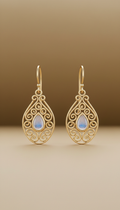 Gold Filigree Earrings with Heritage Motif